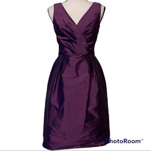 Alfred Sung size 4 Italian plum lined formal evening gown prom bridesmaid v neck